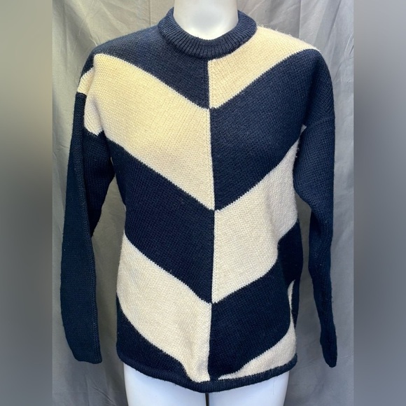 Vintage Unmarked Rare Chevron Hidden Stitch Sweater No size/brand - Picture 2 of 6